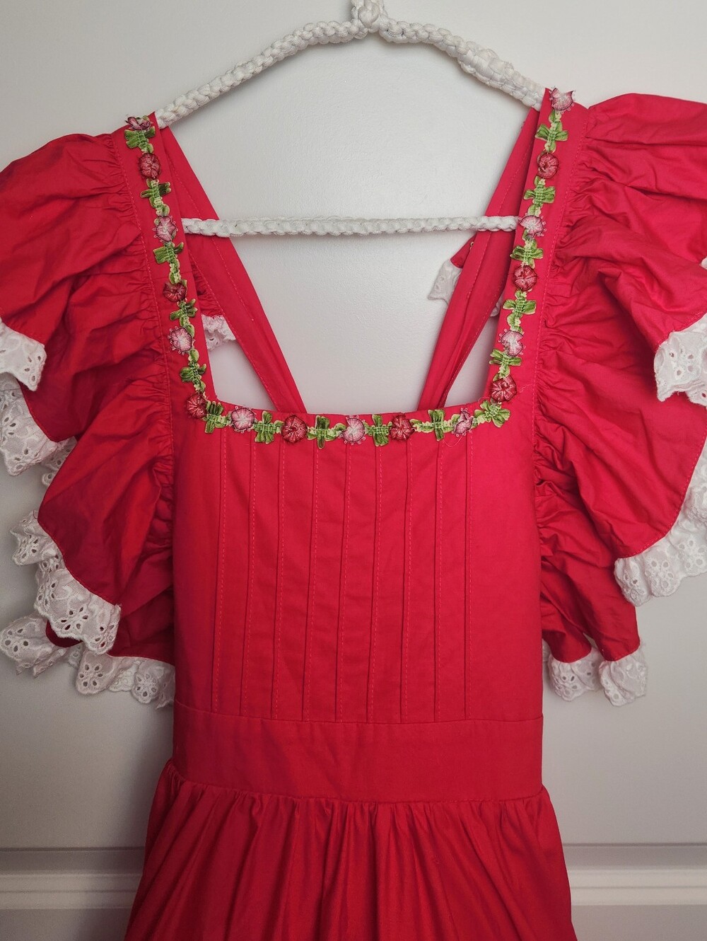 Dollcake New With Tags Raspberry Red Dress With Lace Ruffle Size 8 - Picture 2 of 11
